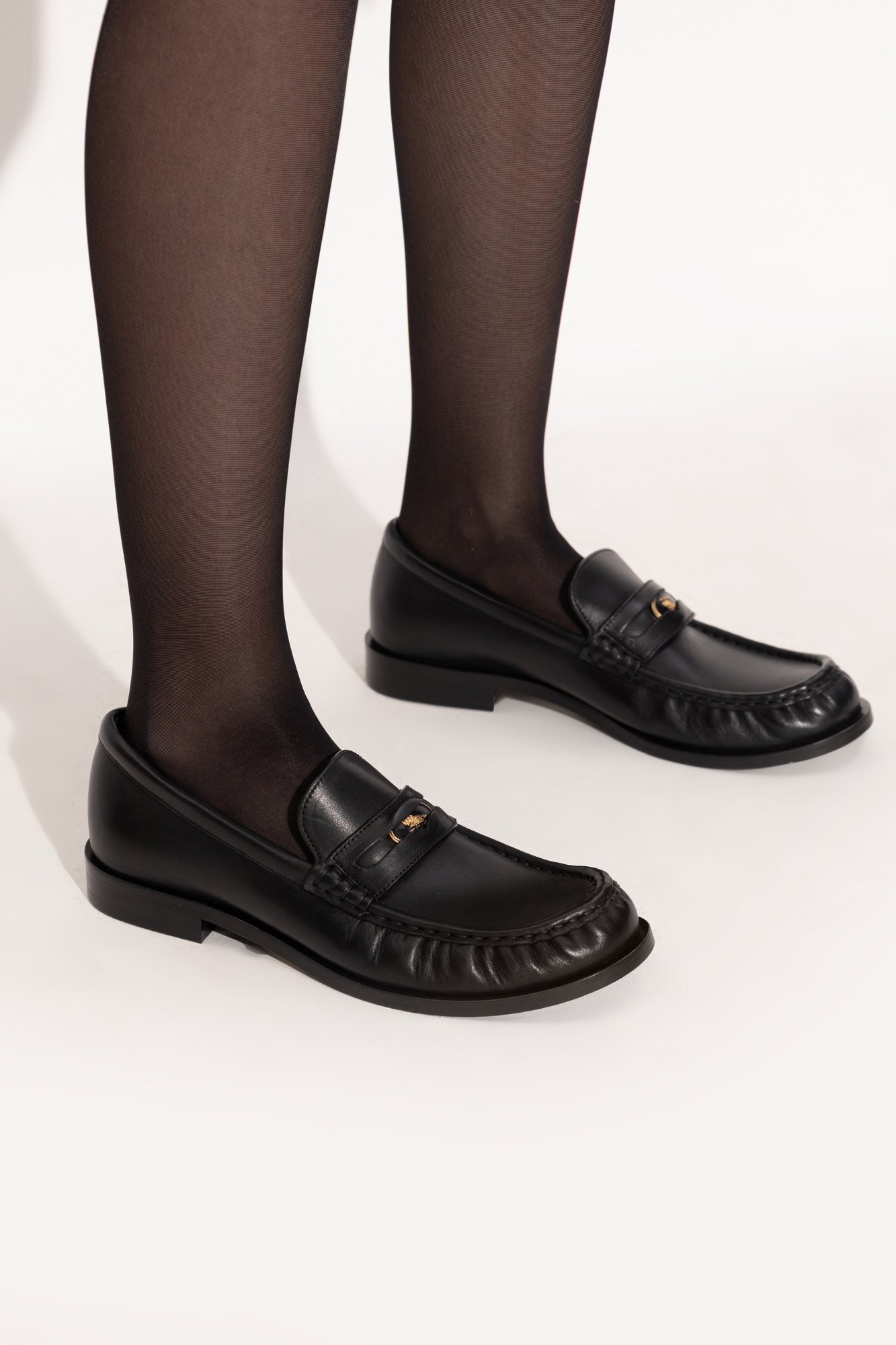 ローファー・オックスフォード Burberry Cadet Black Leather Loafers With Heel Black 